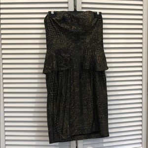 Black and gold mini dress